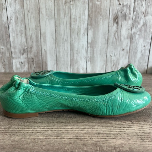 Tory Burch Patent Leather Teal Loafers - Picture 5 of 9